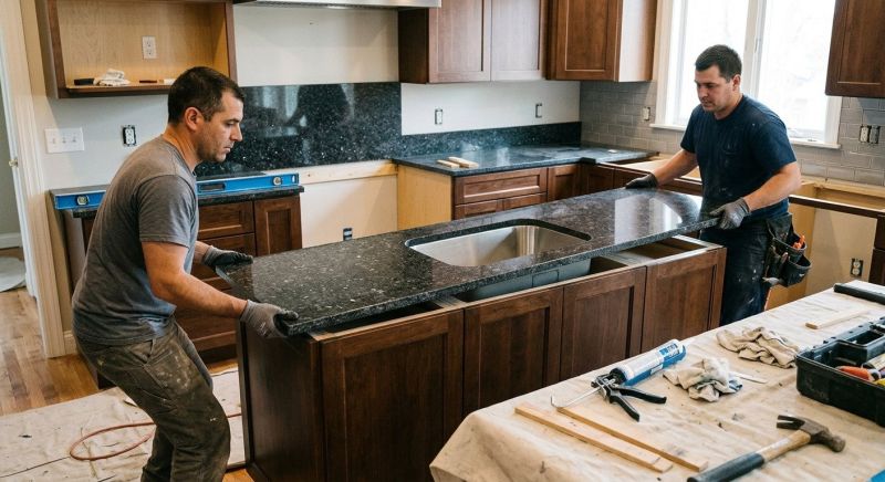 Granite Slab Installation in Marin County, CA