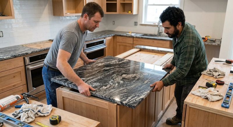 Granite Slab Installation in Sonoma County, CA