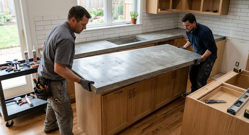 Poured Countertop Installation in Marin County, CA